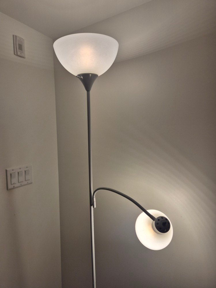 2-Light Floor Lamp with Reading Light - LED Bulbs Included - photo 2