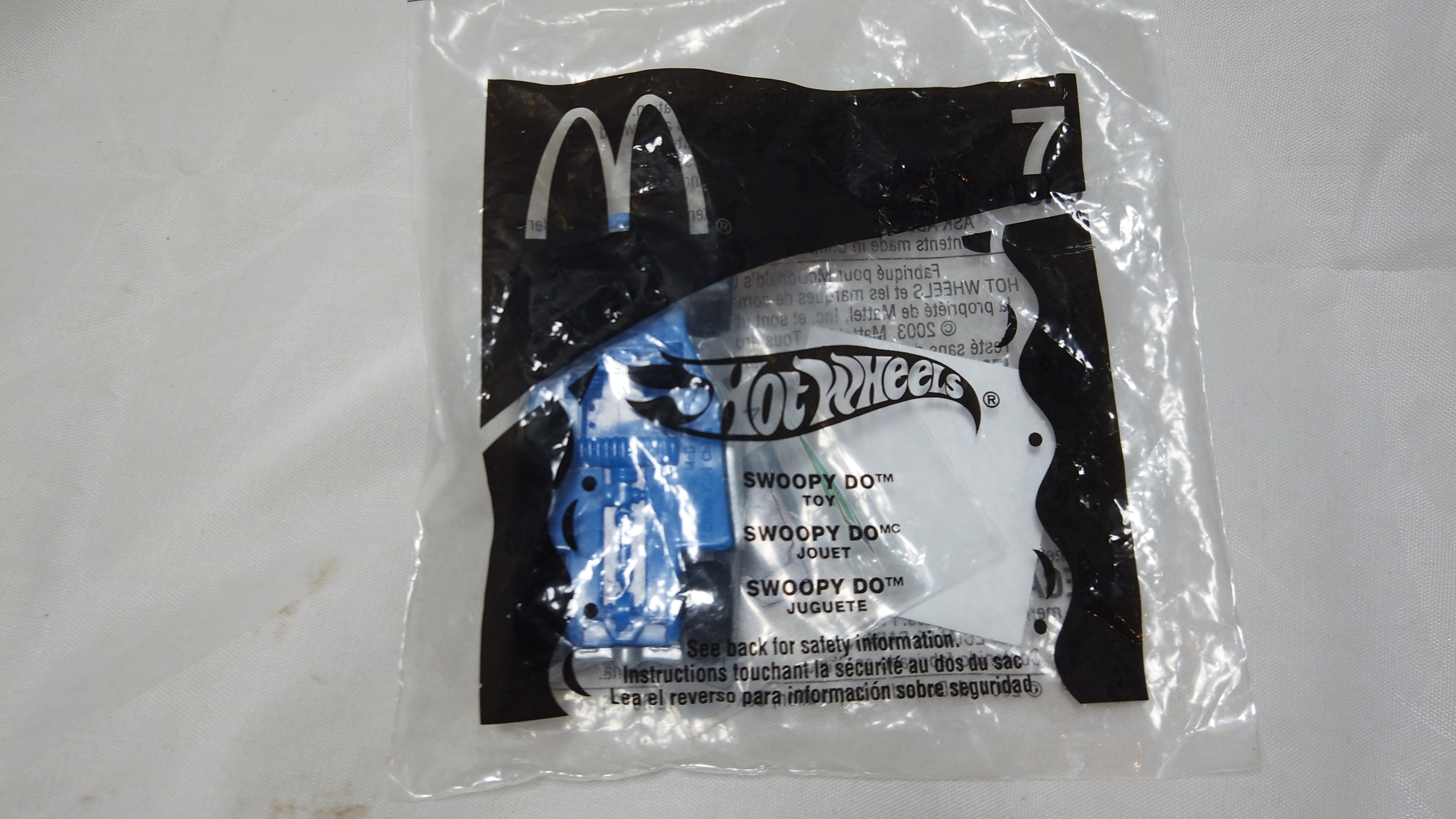 2003 McDonald's Hot Wheels Swoopy Do #7 Happy Meal Toy SEALED Ma