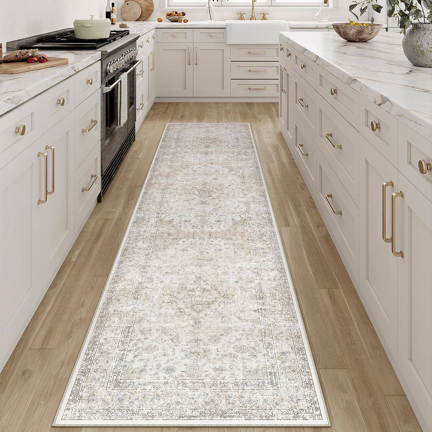 PureCozy 2x8 ft Washable Vintage Runner Rug - photo 2