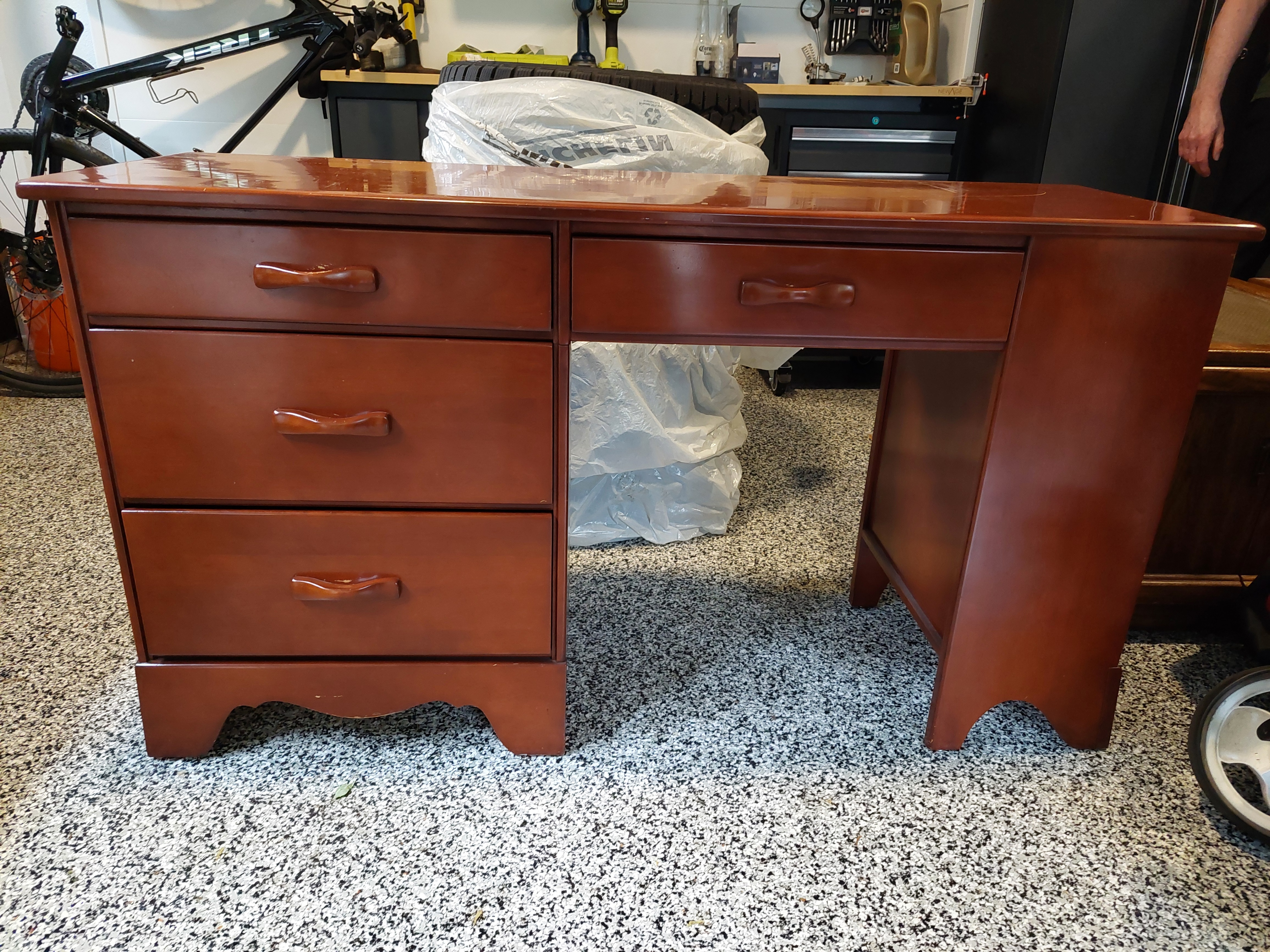 Wooden Desk with Drawers