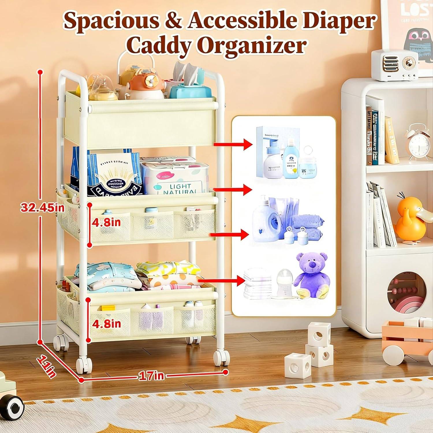 3-Tier Baby Diaper Caddy Organizer - photo 3