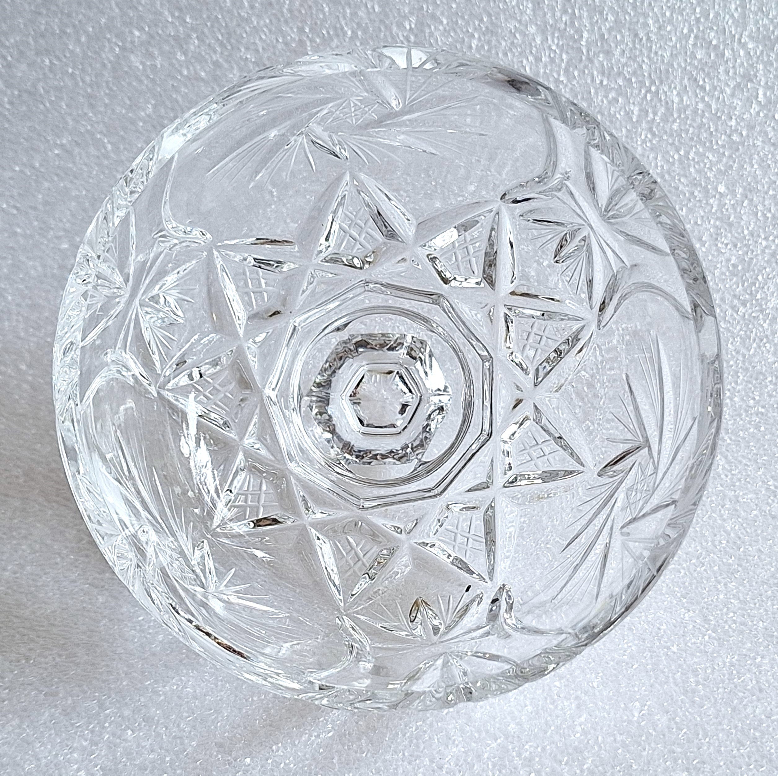 Beautiful Vintage Round Dome Pinwheel Crystal Cheese Cover Lid - photo 5