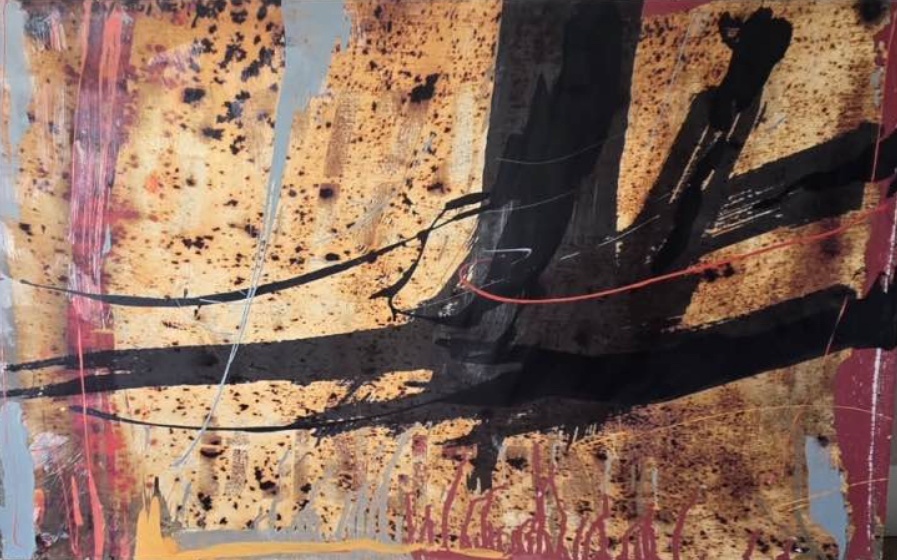 Large abstract wall art on canvas