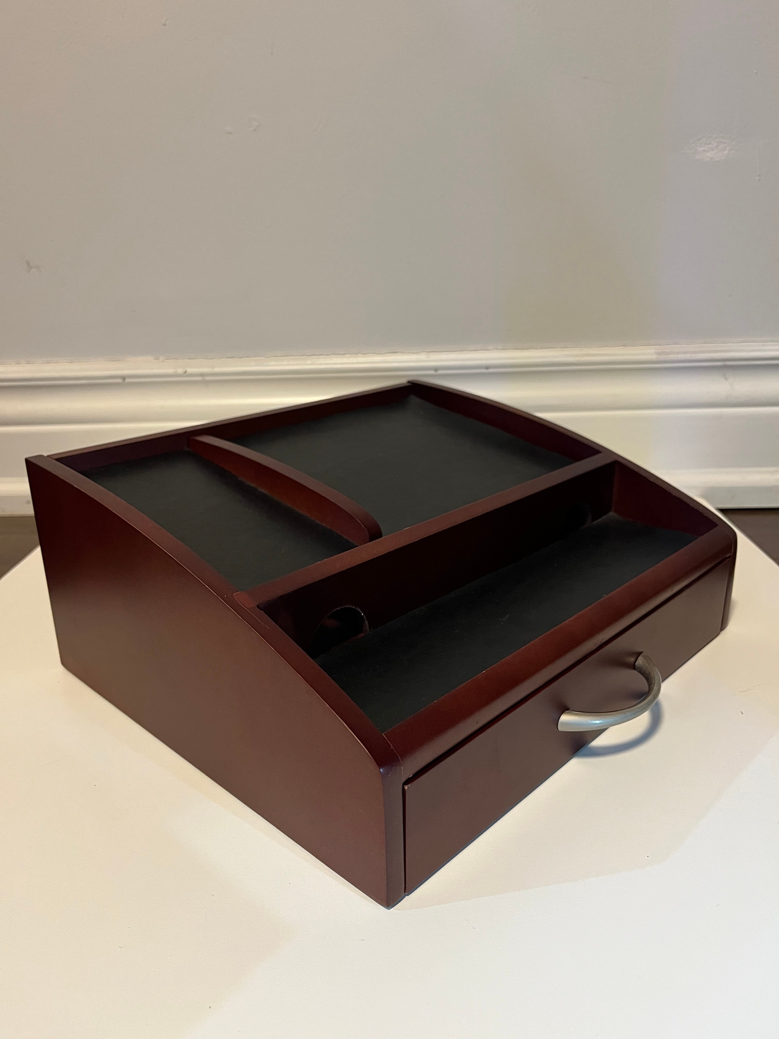 Wood Desk Organizer with Drawer & Storage Compartments - photo 2