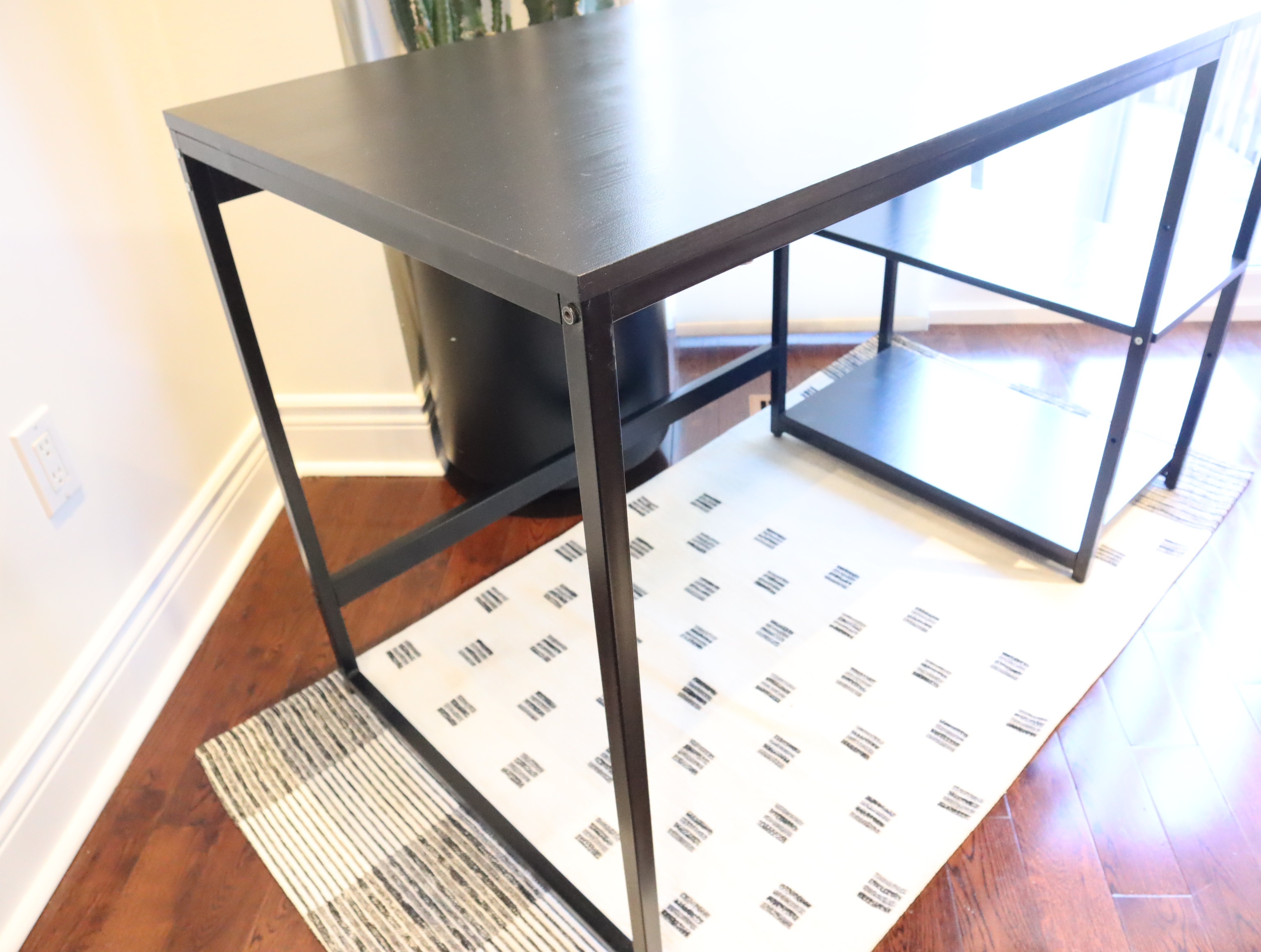 Black Desk with Side Storage and Printer Shelves - photo 5