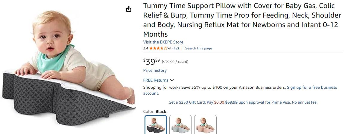 NEW~ Memory Foam Baby Support Prop Pillow Infant 0–12M - photo 5
