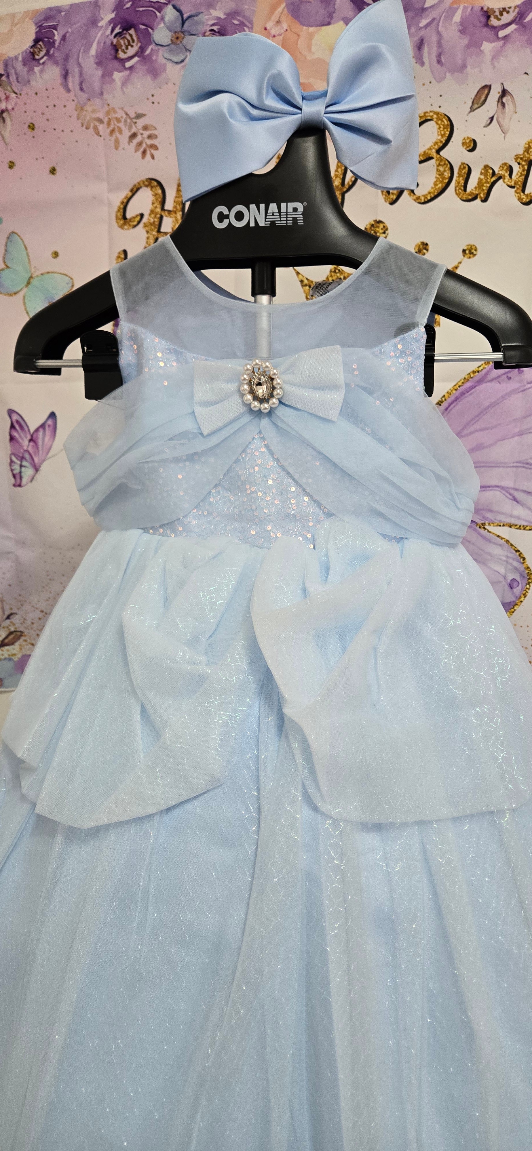 Light Blue Sparkly Dress with Headband:2330 - photo 2
