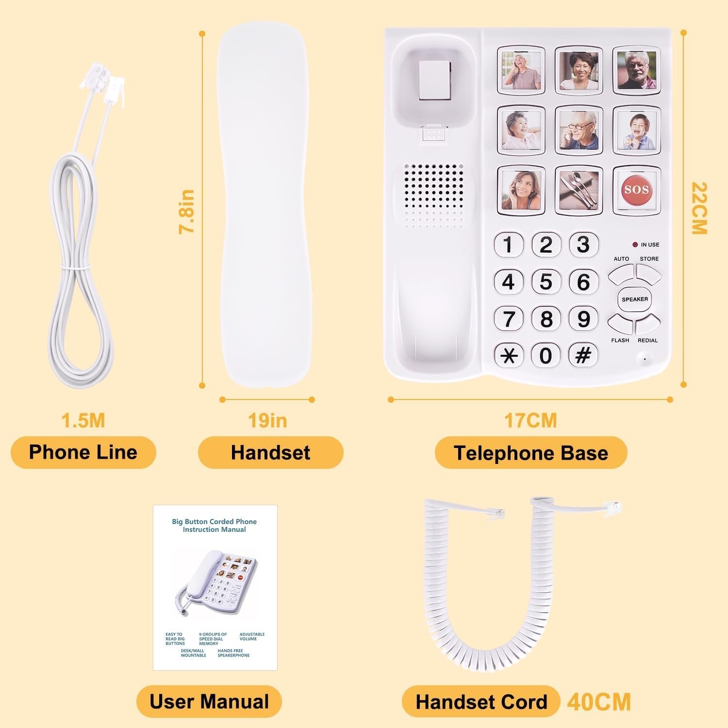 Big Button Landline Phone for Seniors - photo 3