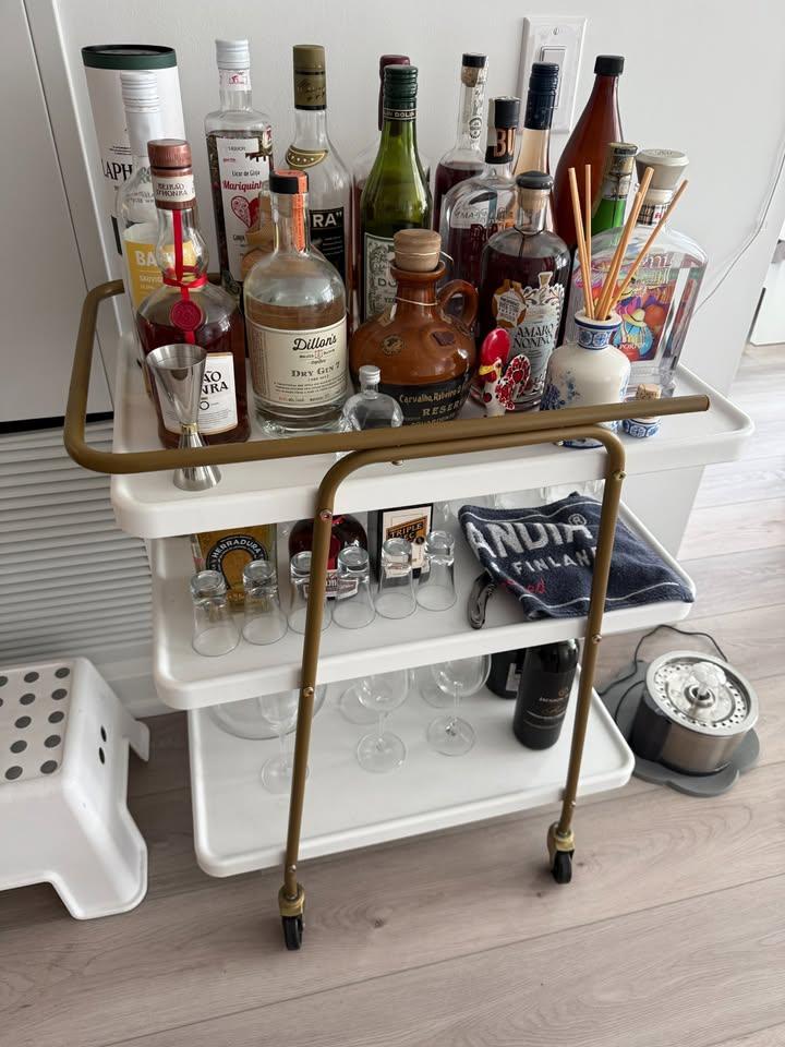 Metal Rolling Bar Cart