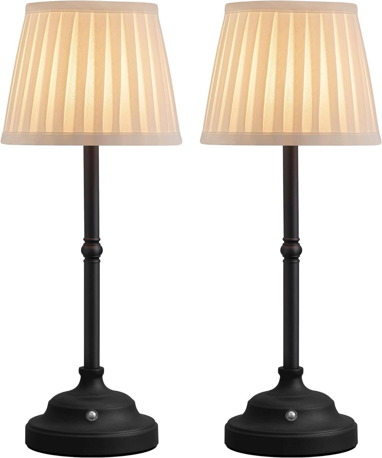 2 TABLE LAMPS, CORDLESS,WIRELESS BATTERY