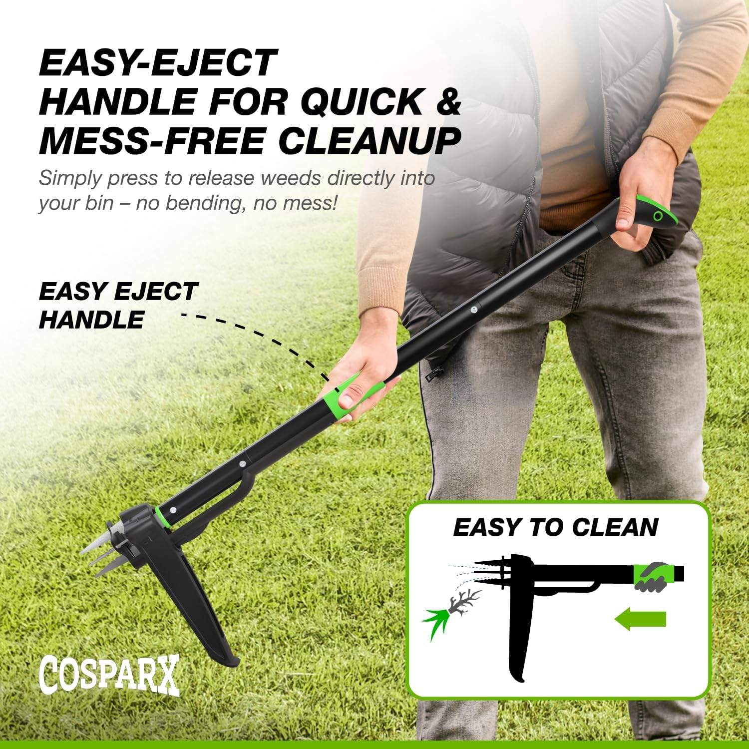 Weed Puller Tool with Long 43” Handle, No Bending - photo 2