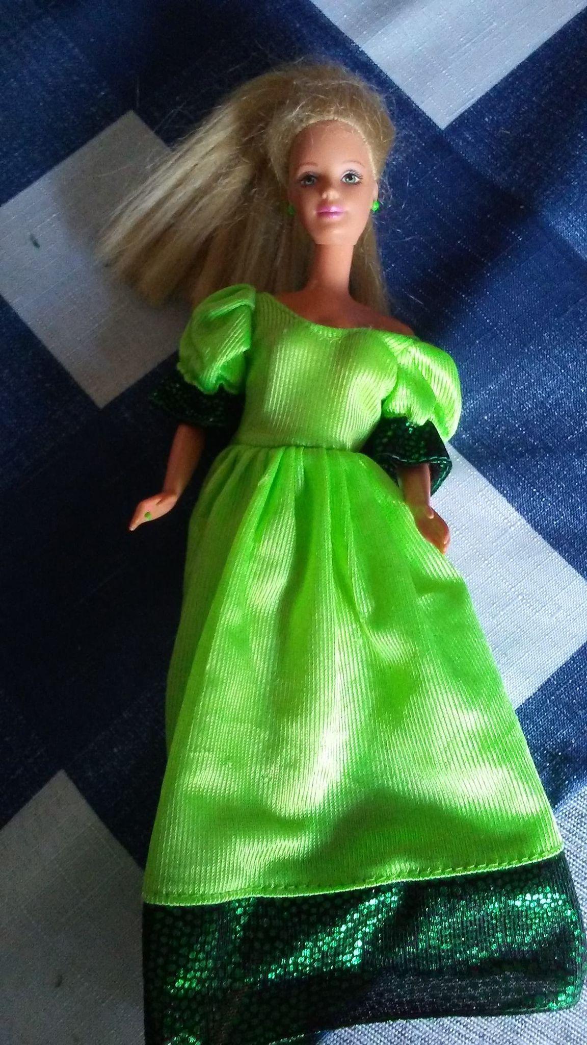 Mattel Barbie wearing Green Dress (stamped 1966)
