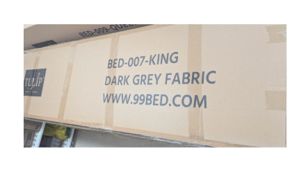 Tulip King Size Dark Grey Fabric Bed Frame - photo 2