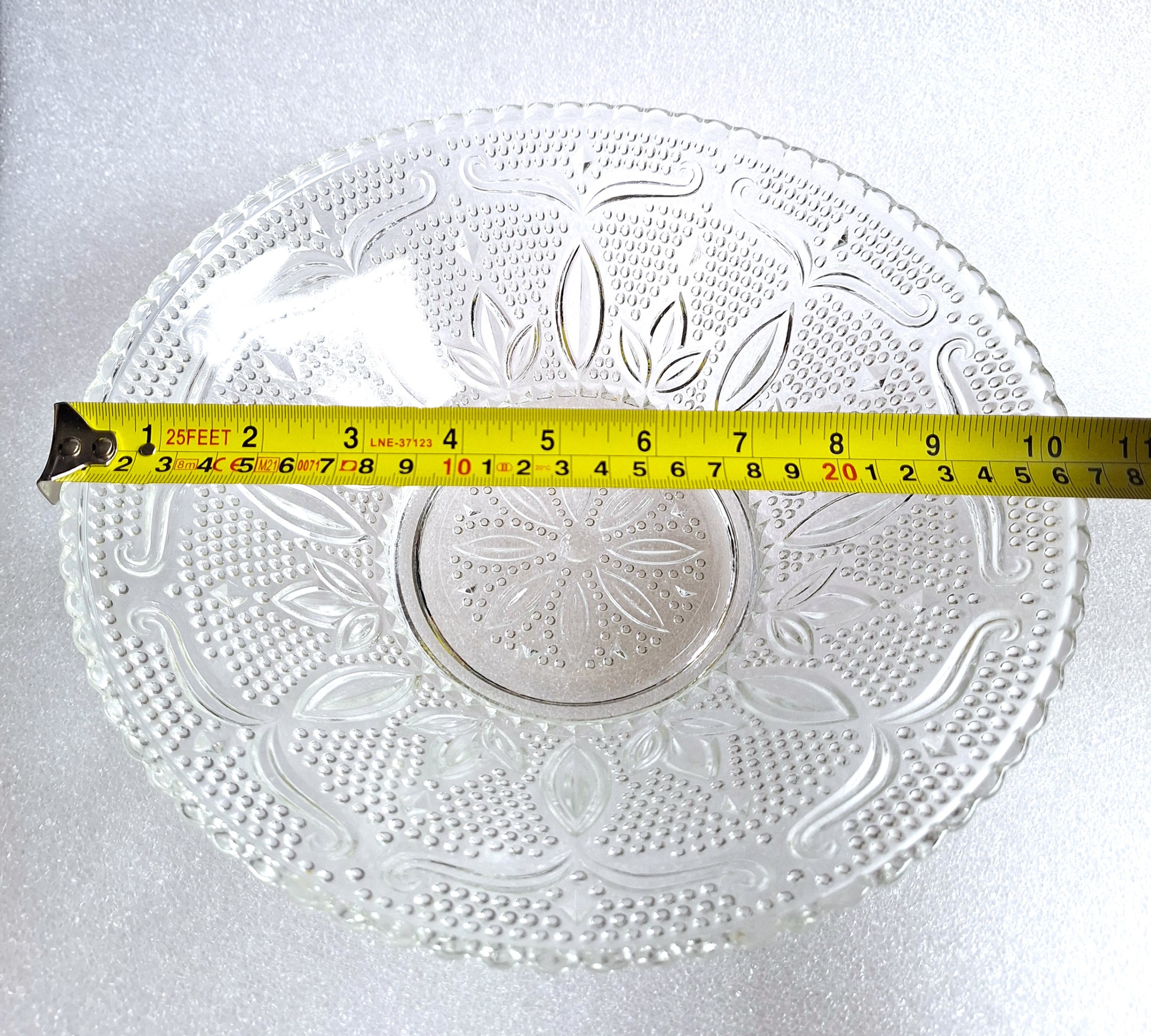 Clear Glass Embossed Fruit Bowl - photo 5