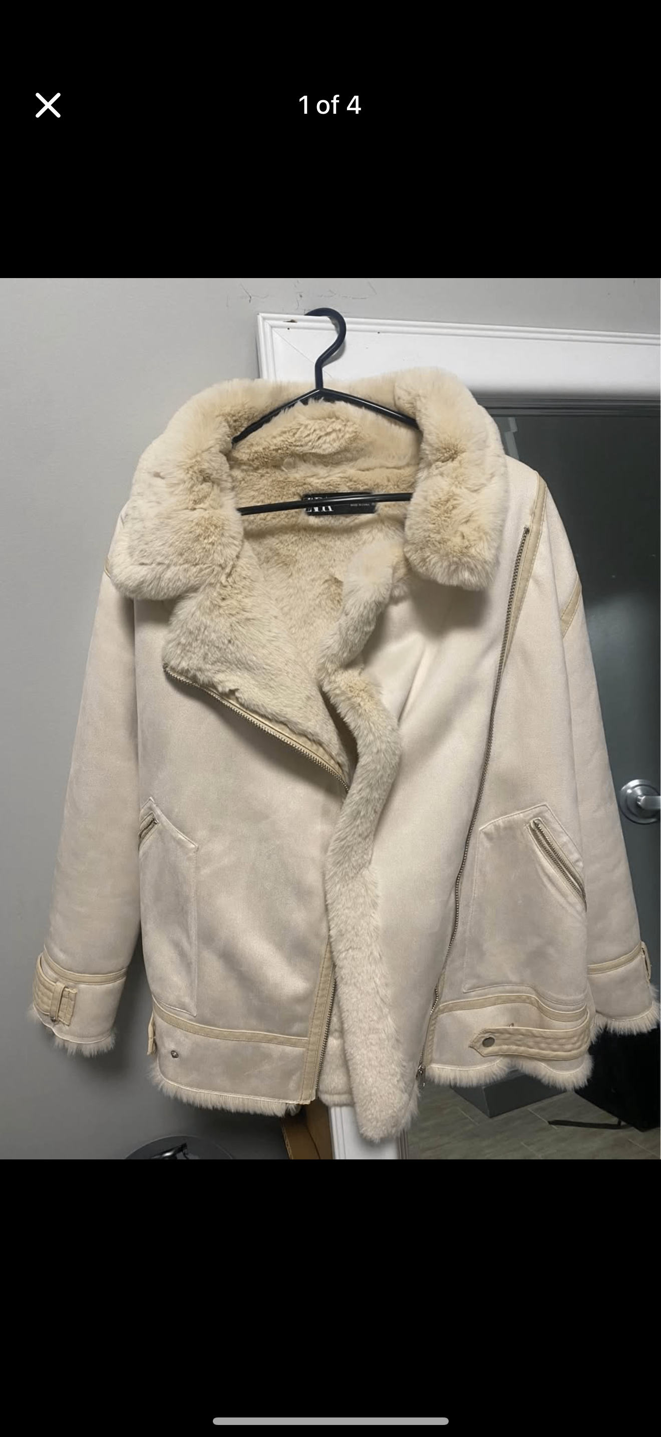 Zara Faux Suede Double Faced Aviator Jacket - M - photo 5
