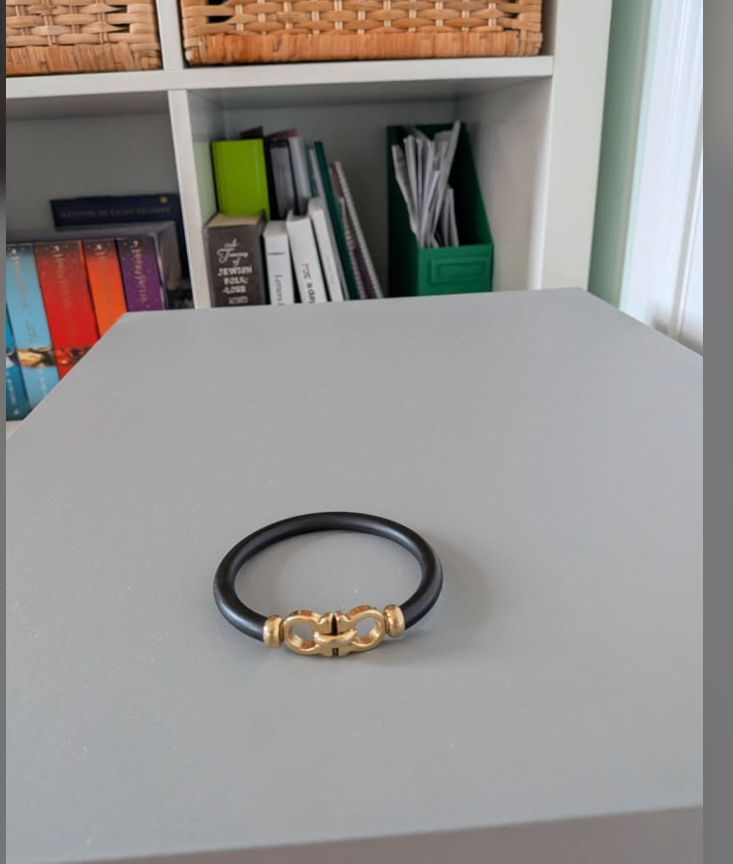 Authentic Salvatore Ferragamo Gancini Leather Bracelet