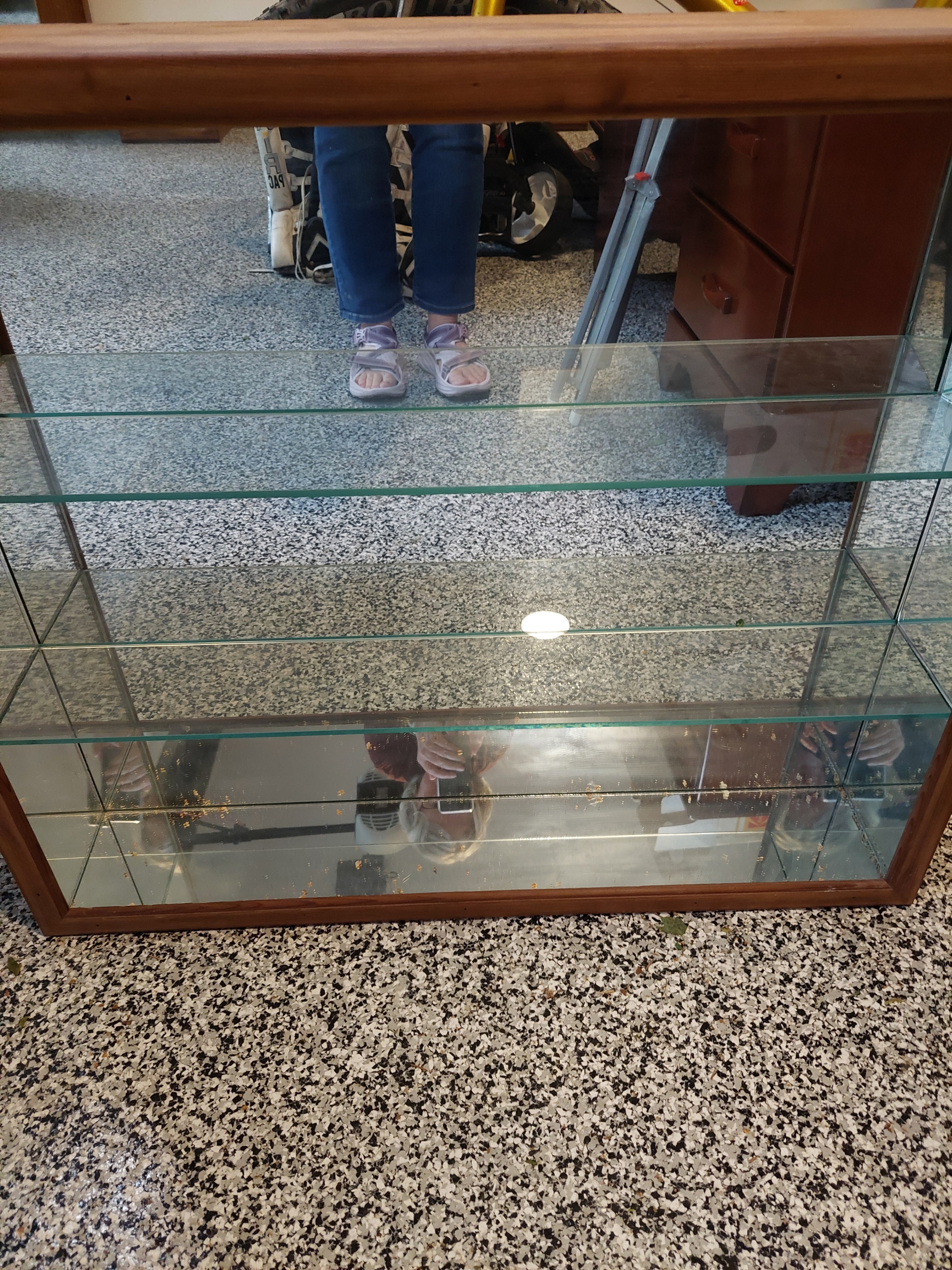 Wooden Display Cabinet with Glass Shelves - photo 3