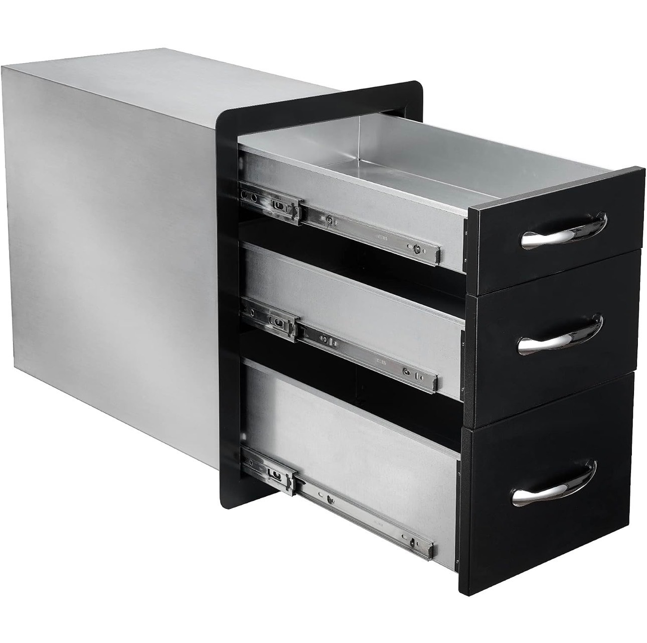 Outdoor Kitchen Drawers 14.8x21.4x23.3" Triple BBQ Storage Drawe - photo 3