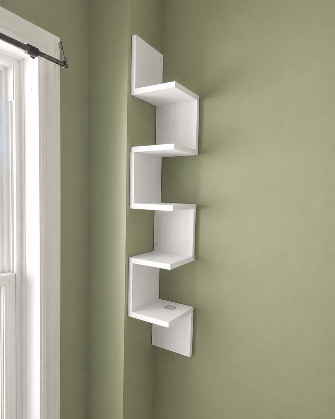 5 Tier Wall Mounted Zig Zag  Shelf for Plants, Display, Books...
