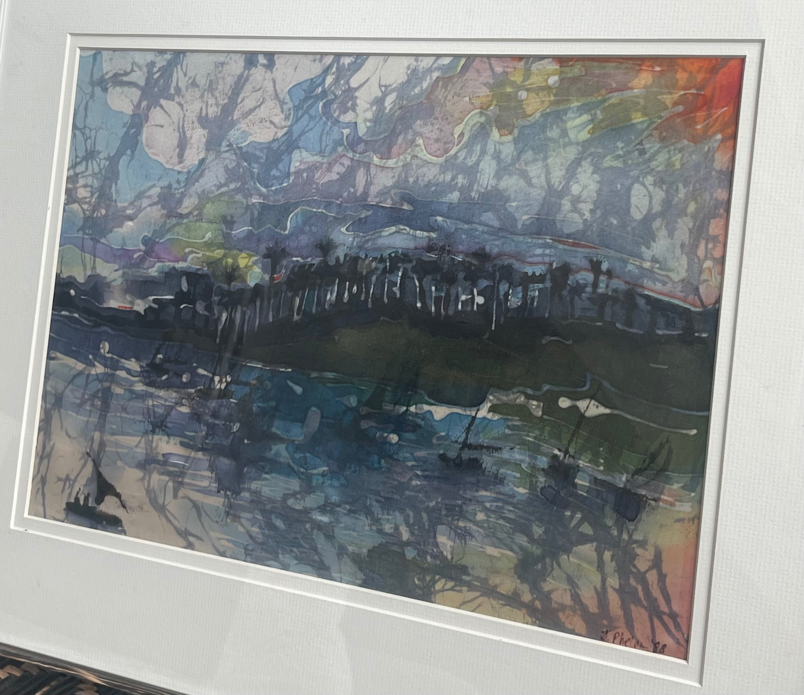 Original Framed Landscape Watercolour Painting – Signed 1988 - photo 2