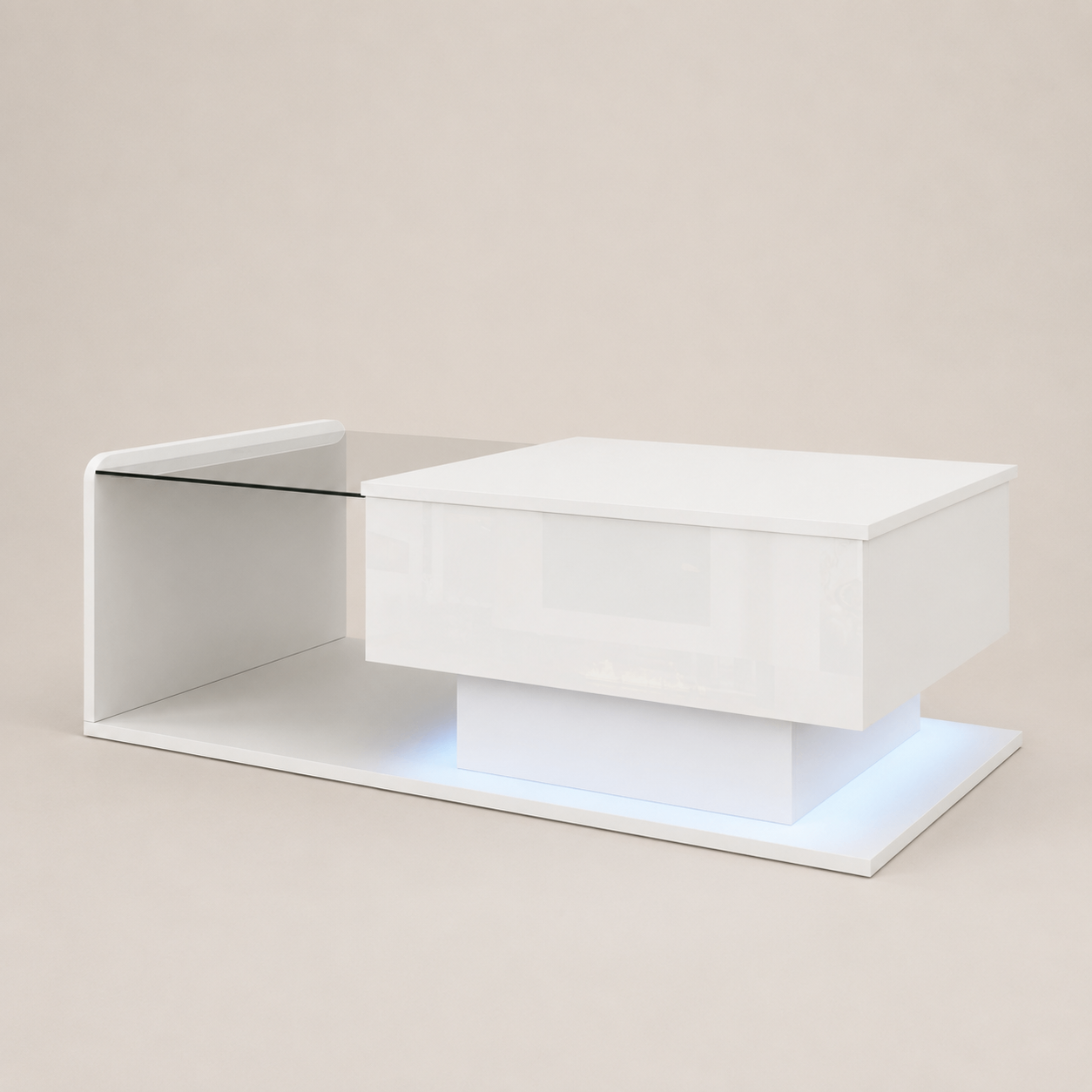 White Lift-Top Coffee Table with Hidden Storage - photo 4