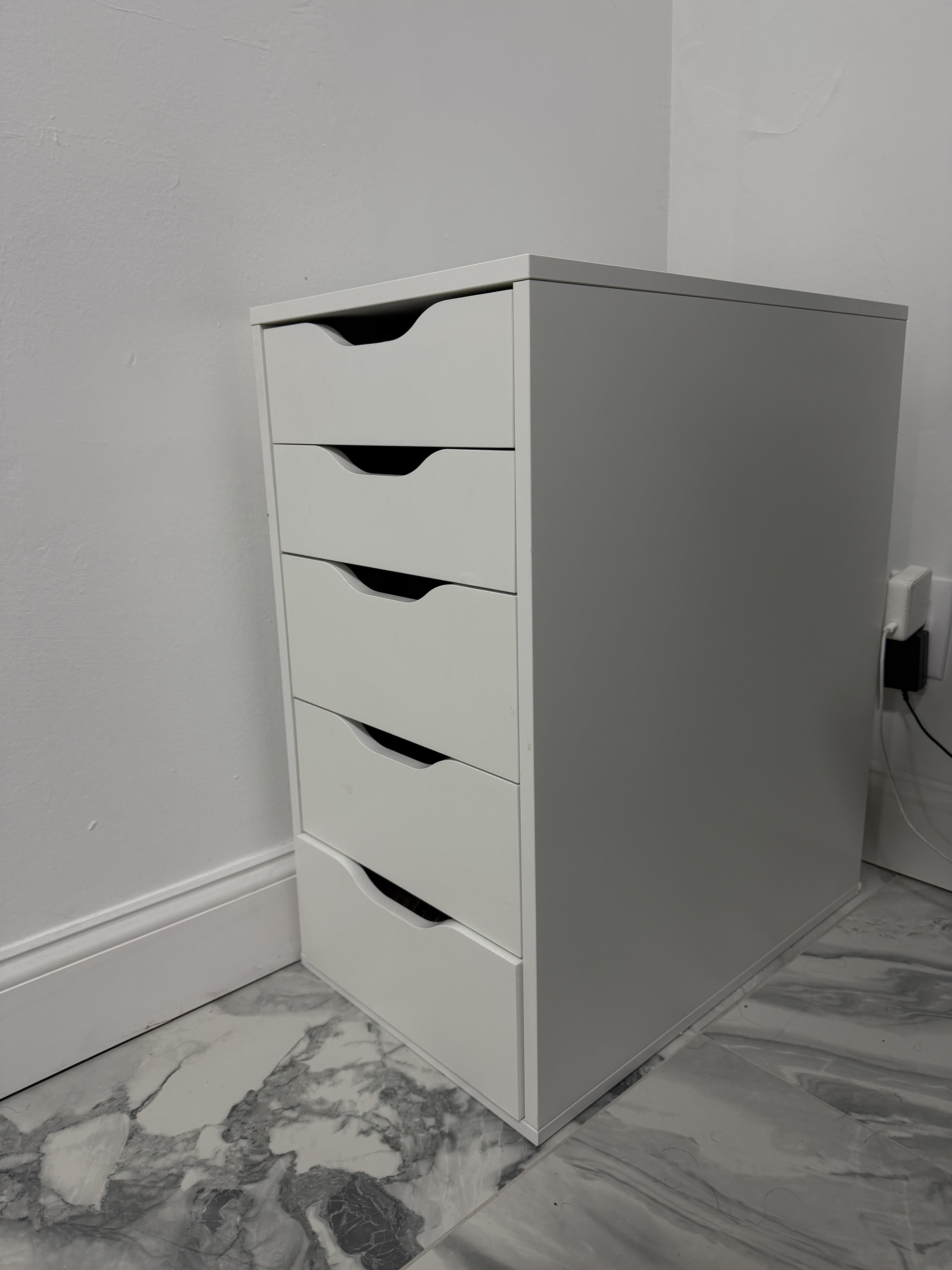 IKEA ALEX White 5-Drawer Rolling Cabinet