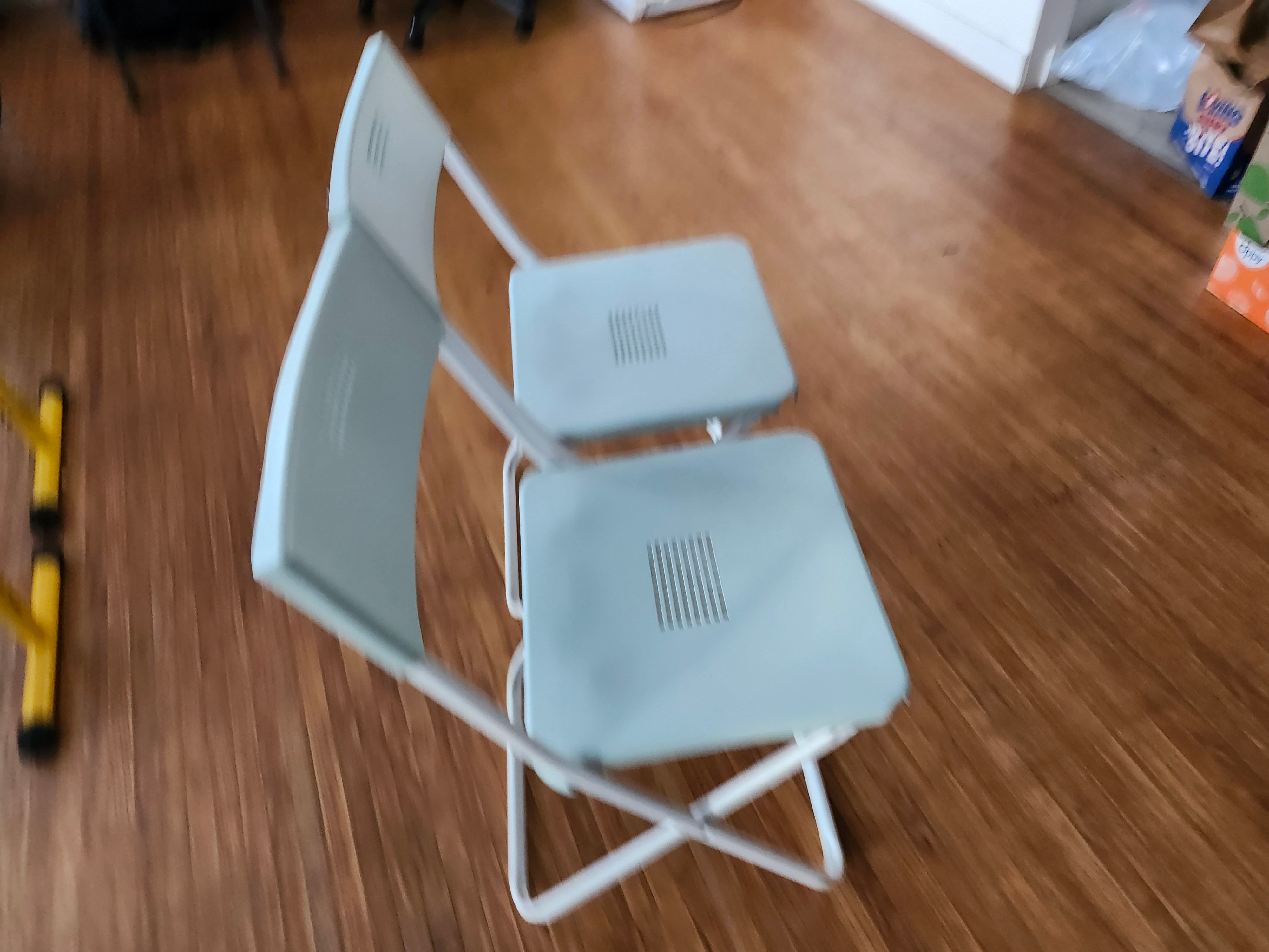 White Folding Metal Chairs – Set of 2 - photo 2