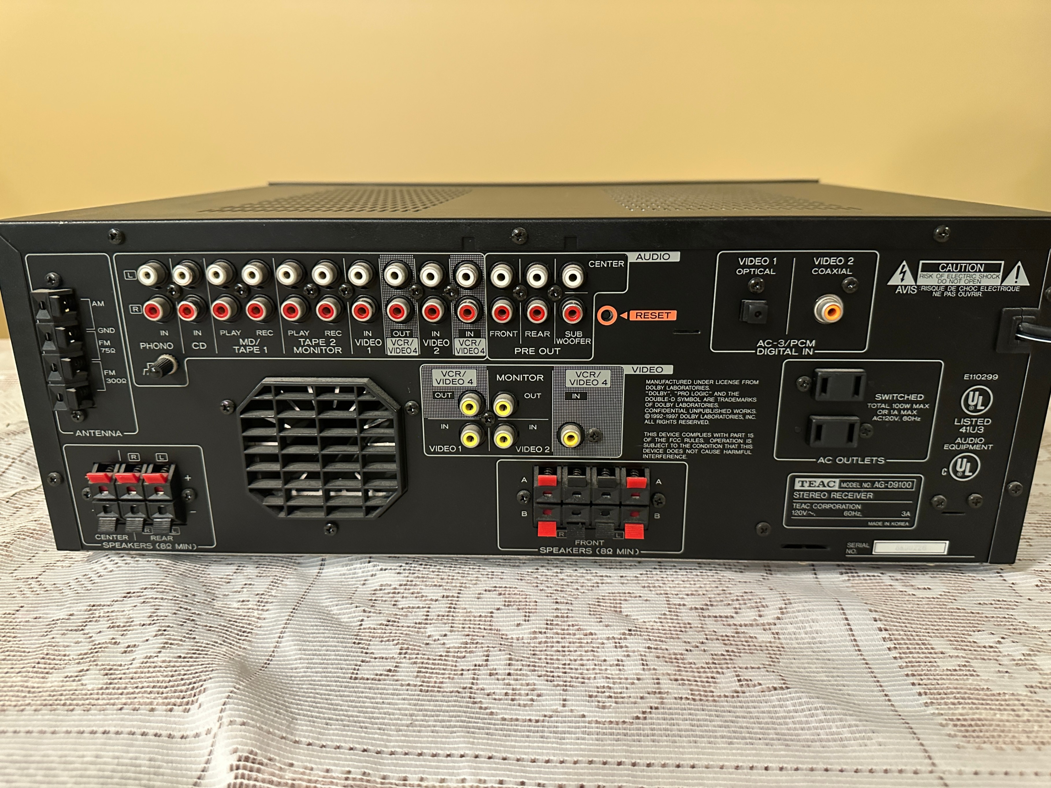 TEAC AG-D9100 Audio/Video Surround Receiver with Remote - photo 5