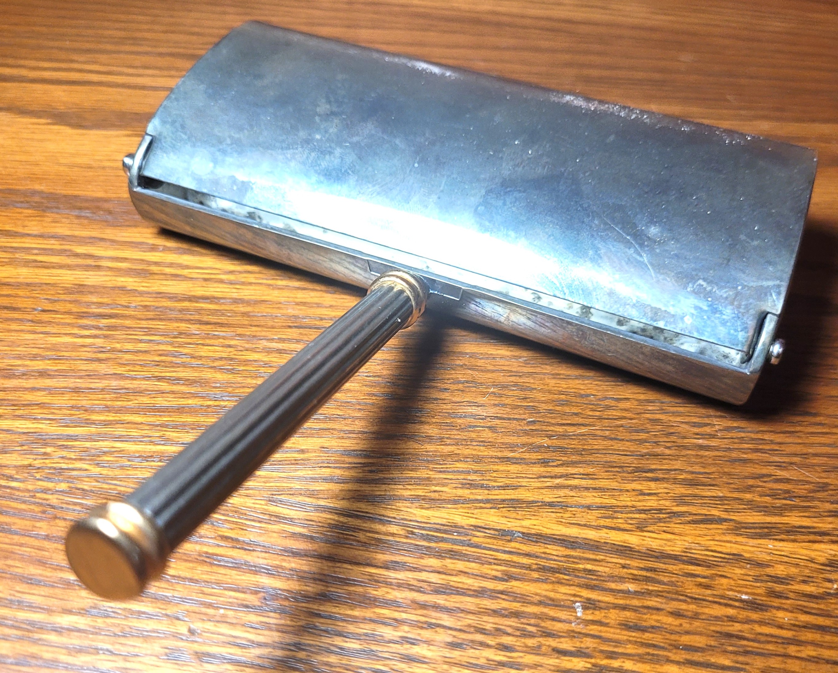 1955 Zino Chrome Table Sweeper Crumb Brush Italian Handheld - photo 4