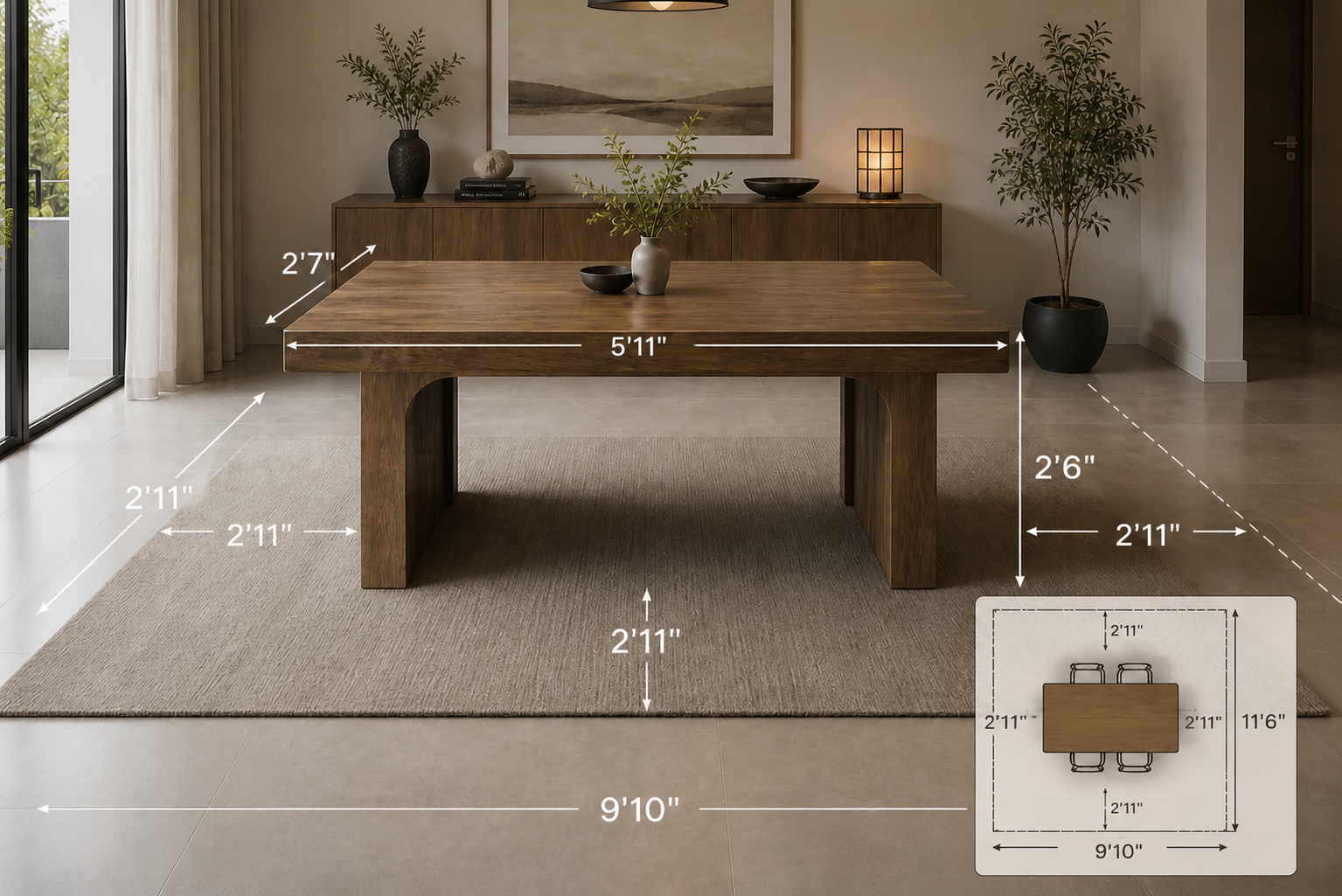 Modern Oak Dining Table – Brand New - photo 5