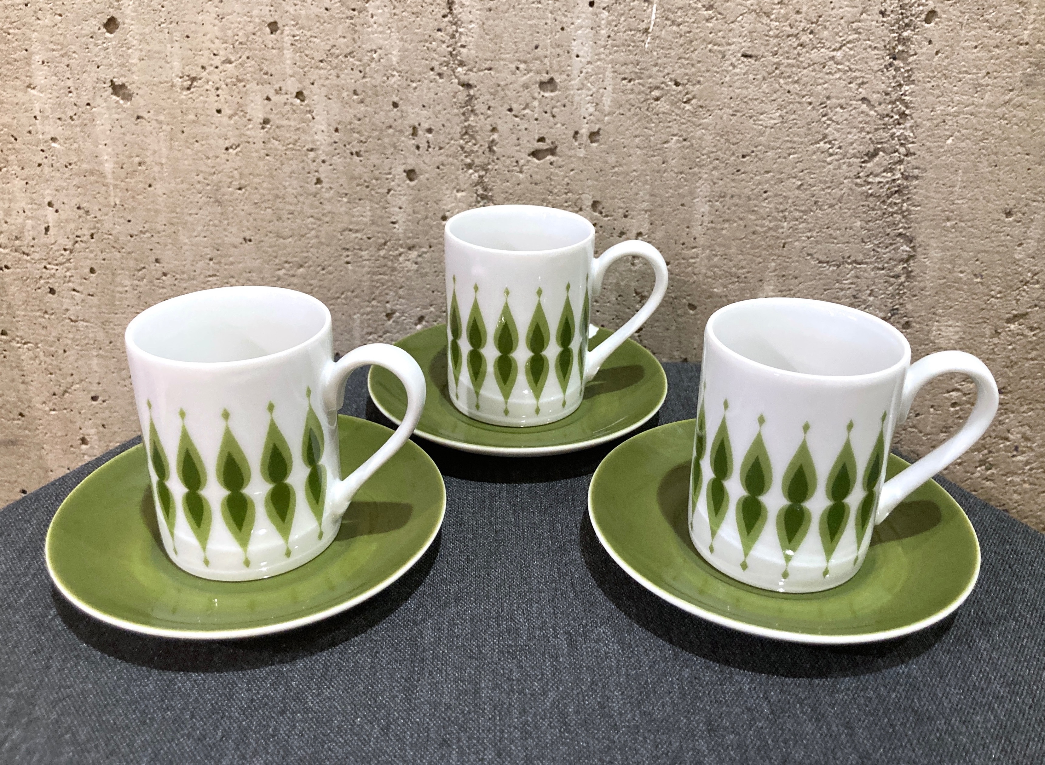 VTG Fine China Japan Expresso Coffee Cups Saucers Retro MCM