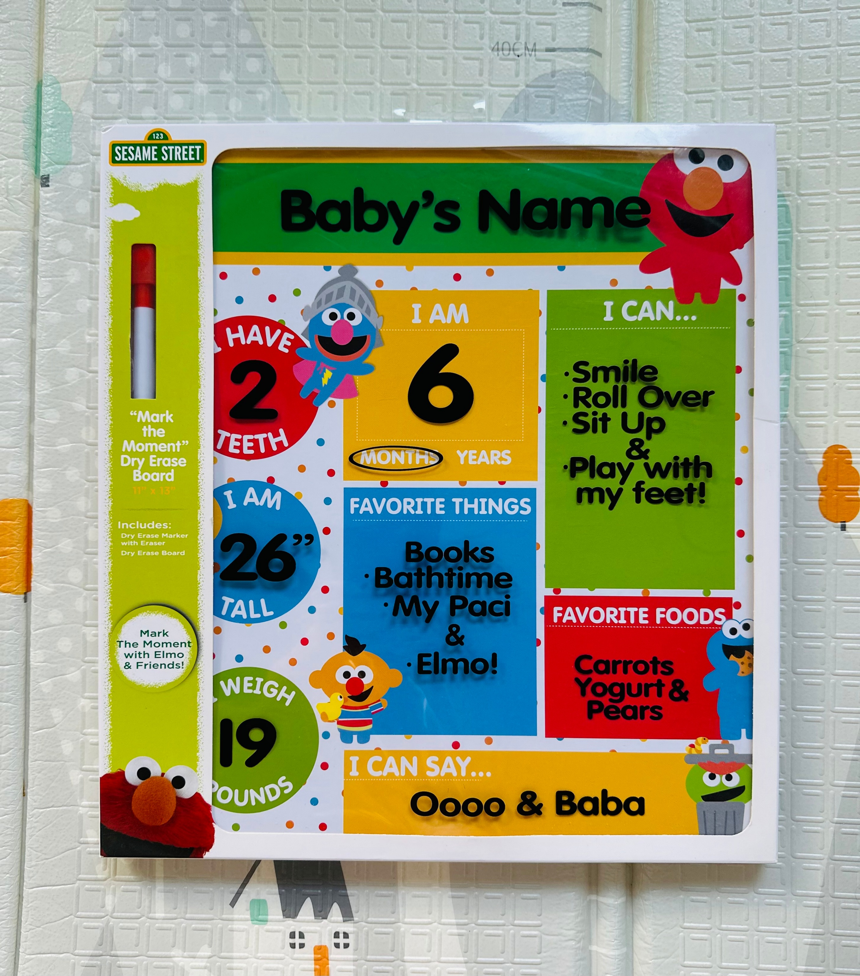 Sesame Street Baby Milestones Dry Erase Board