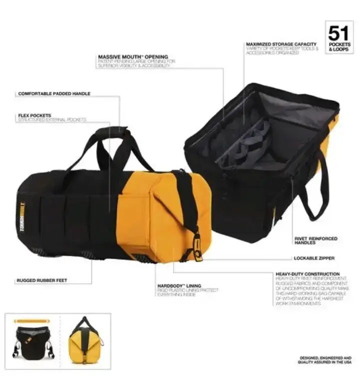 🔥🔥randNew ToughBuilt Black 20-in Massive Mouth Bag $75 - photo 4