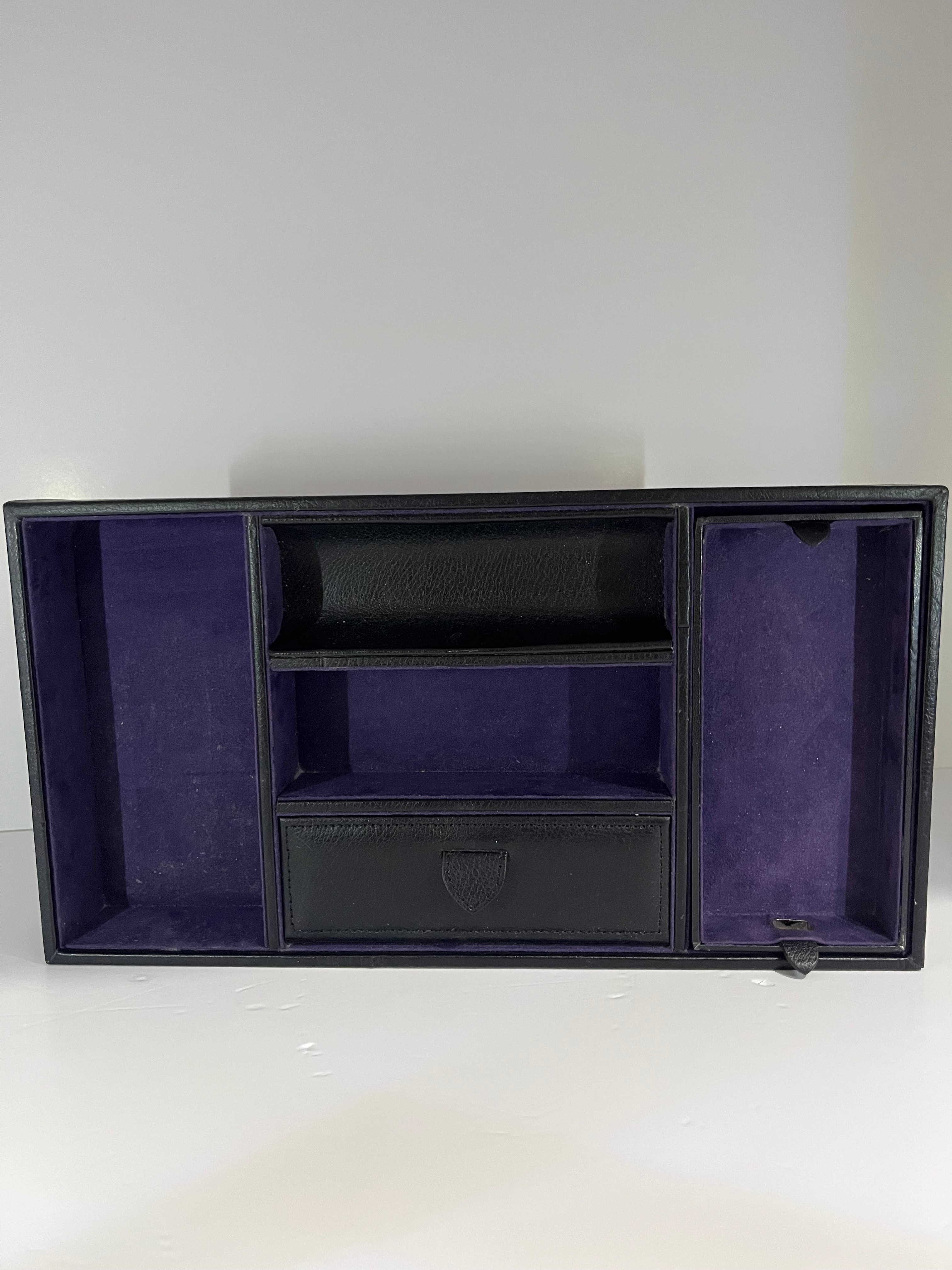 WOLF Blake Valet Tray - Black/Purple Leather - photo 3