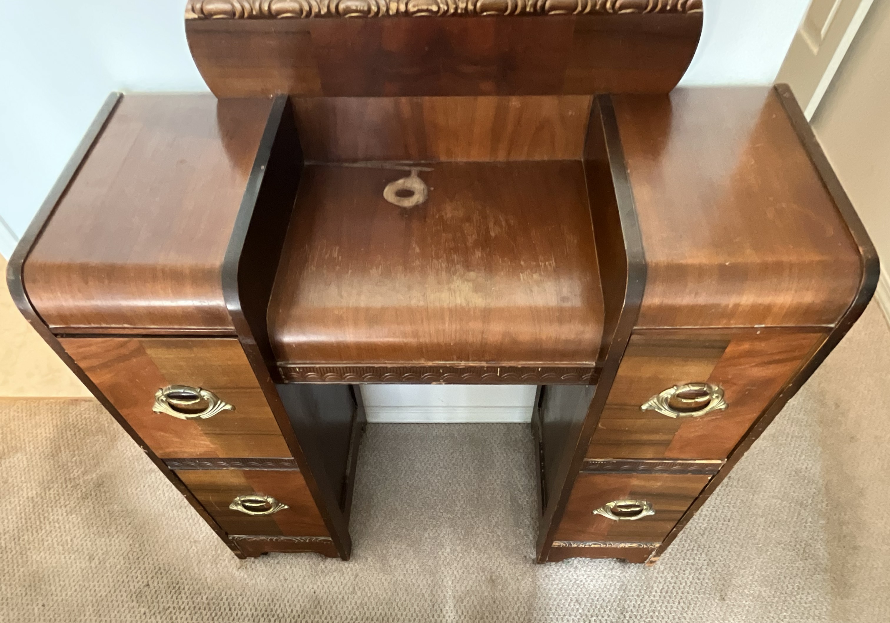 3-Piece Bedroom Set Antique 1930s Art Deco "Waterfall" - photo 3