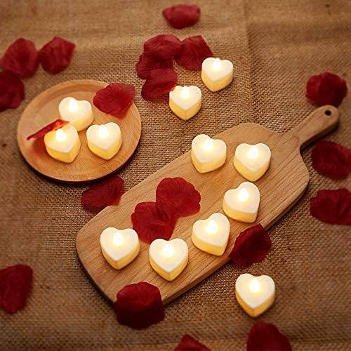 Heart Shaped LED Tealight Candles (12 Pack) - photo 3