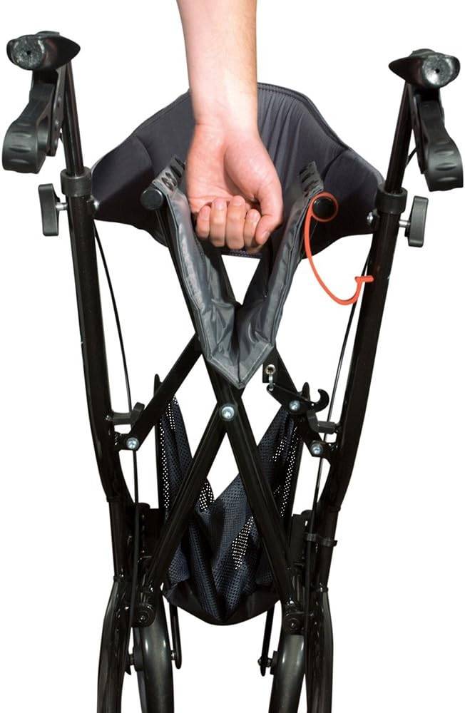 Hugo 700-977 Foldable Rollator Walker with Seat, Pearl Black - photo 5