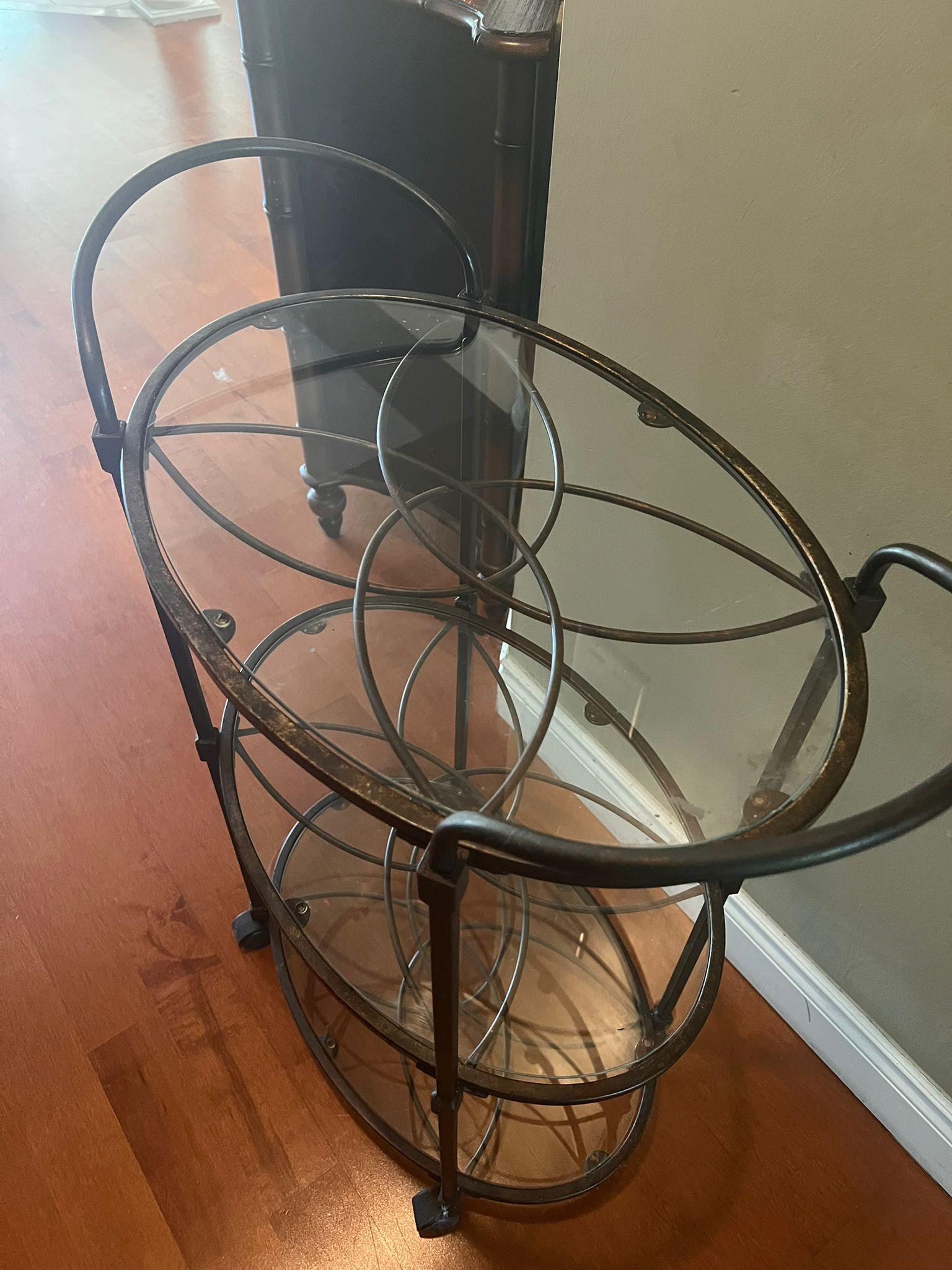 Glass and Metal Bar Cart - photo 2