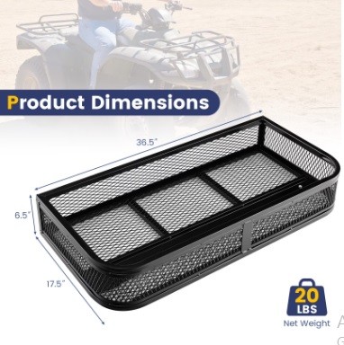 ATV Front Rack Cargo Carrier Basket - photo 2