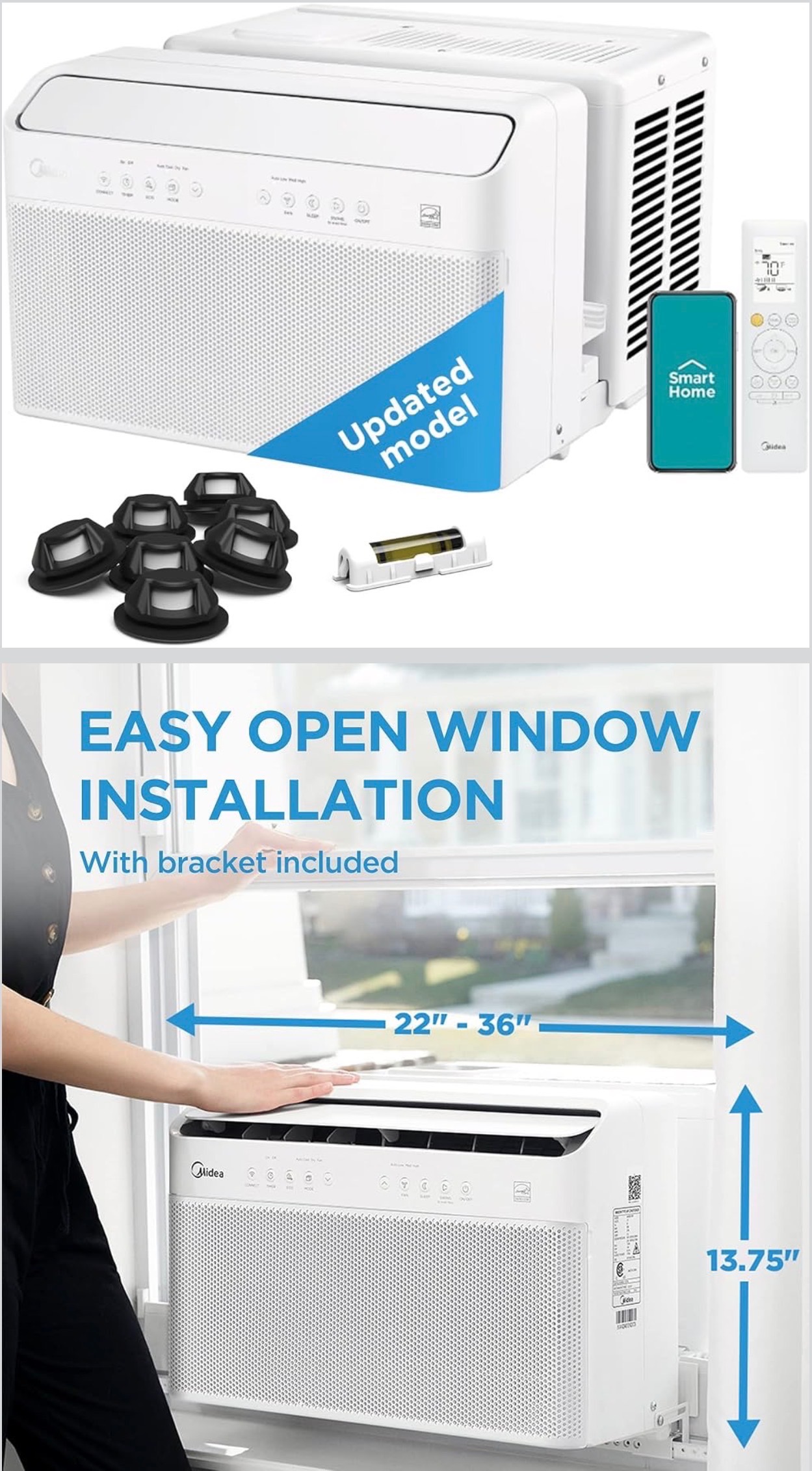 NEW: 8,000BTU Smart Inverter Window Air Conditioner Ultra Quiet