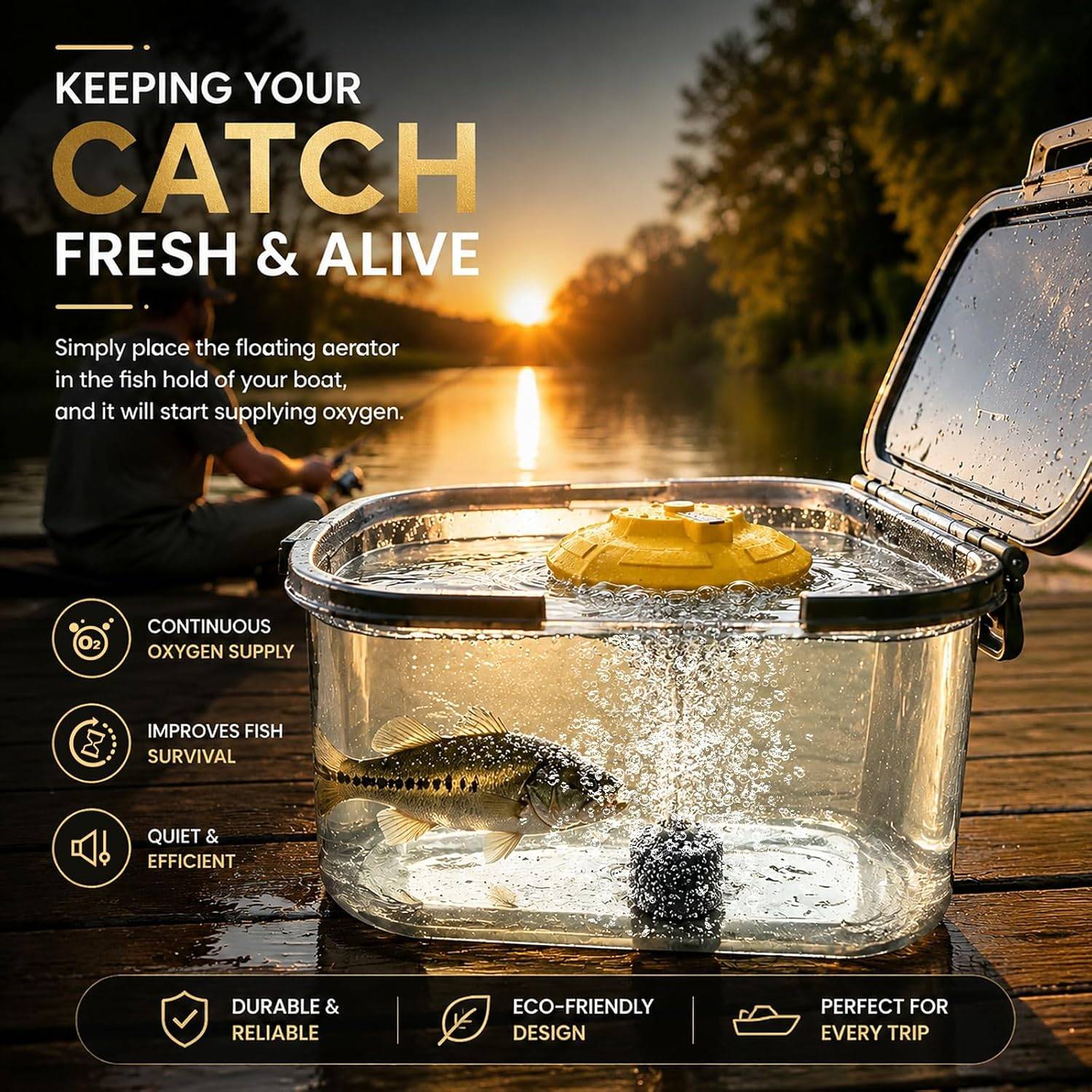 Bait Bucket Aerator, 3 Oxygenation Modes, Type-C Charging - photo 2