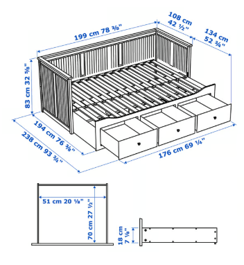 HEMNES - Daybed frame with 3 drawers - photo 3