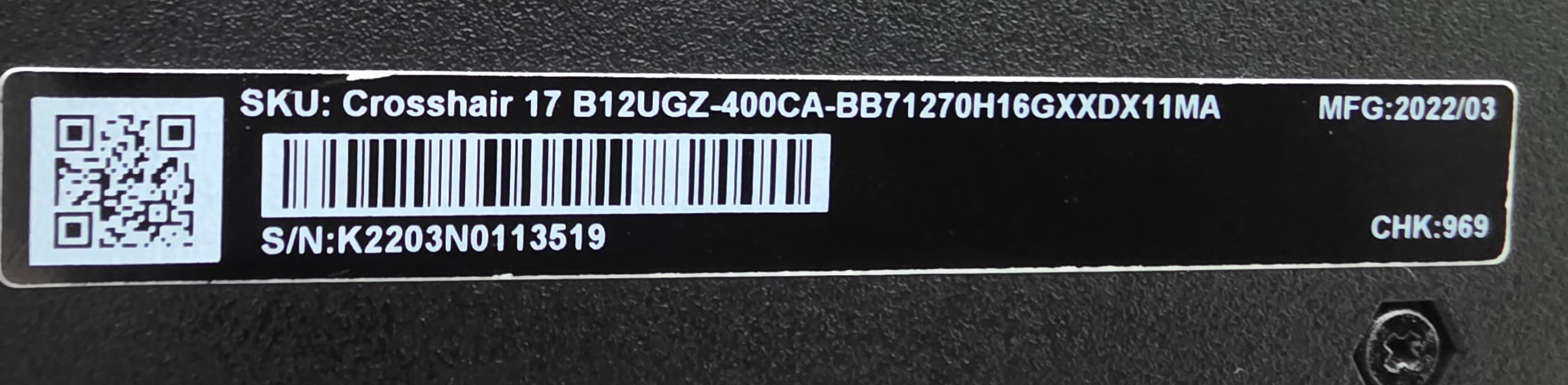 Gaming Laptop MSI Crosshair 17 B12UGZ-400 CA - photo 5