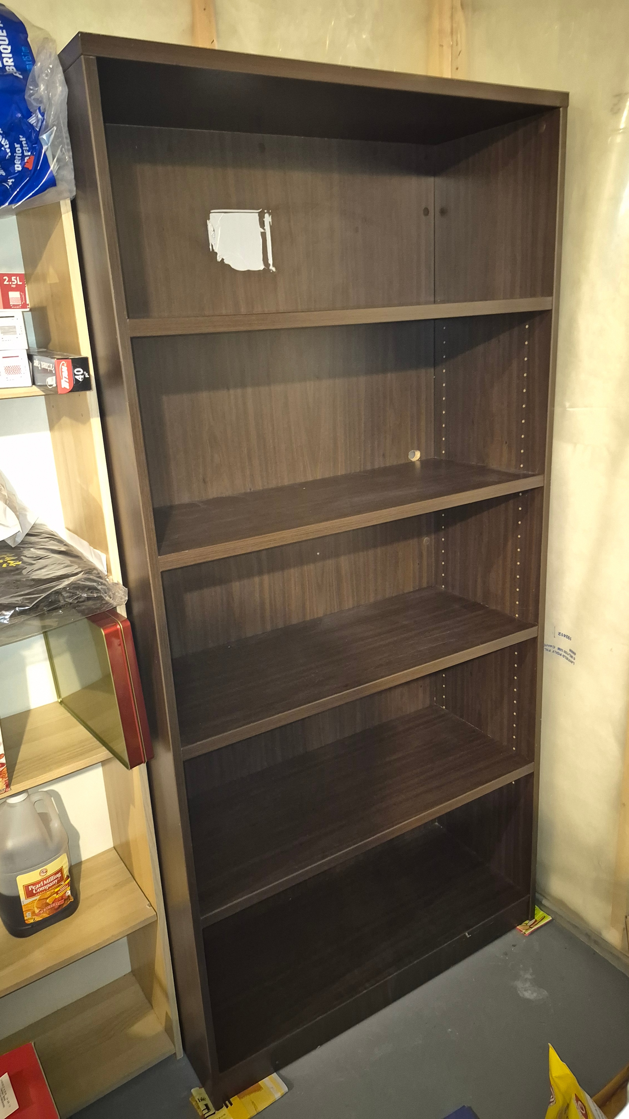 Dark Brown 5-Shelf Bookshelf