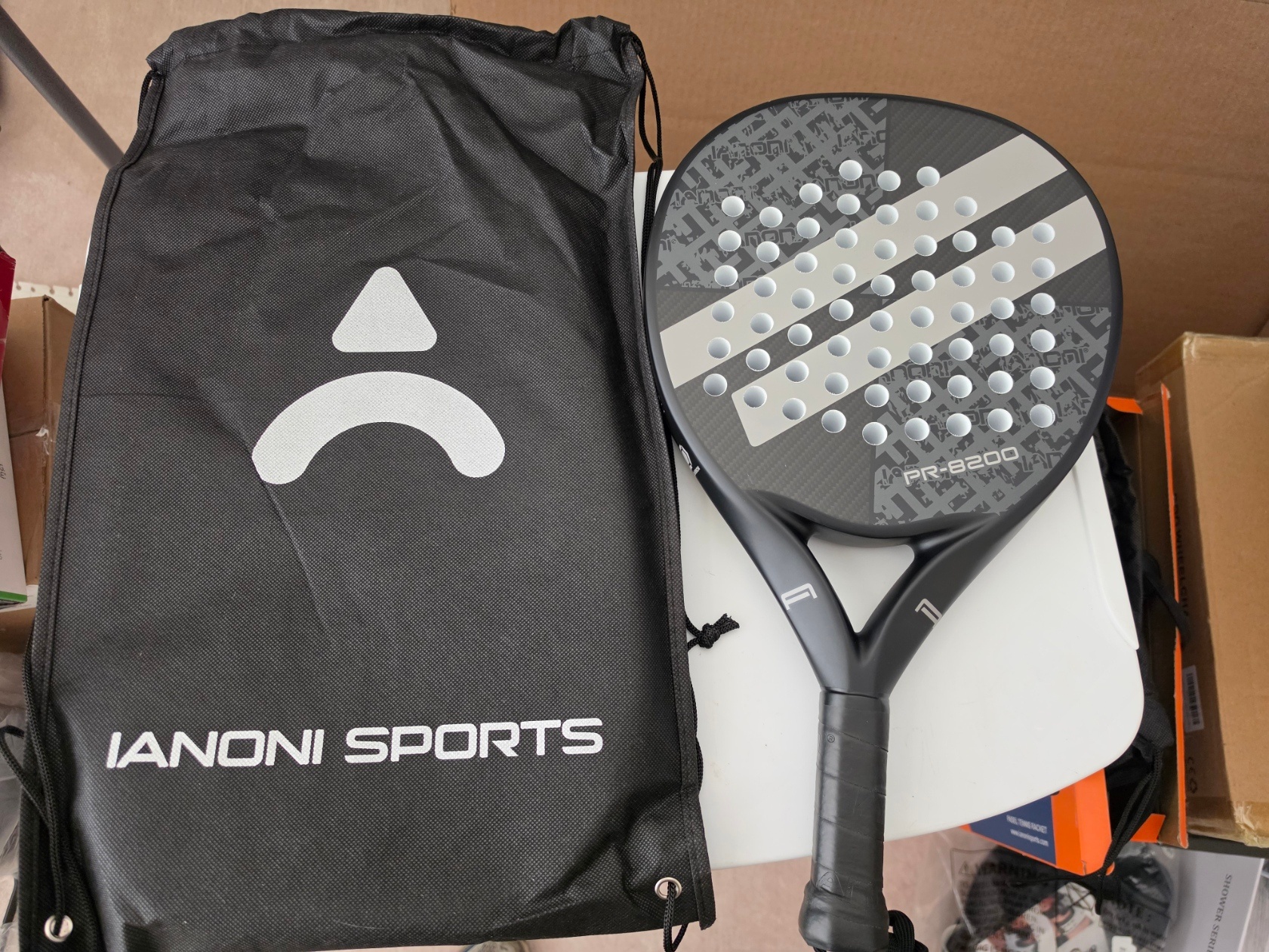 IANONI PR-8200 Padel Racket Carbon Fiber Surface with EVA Memory