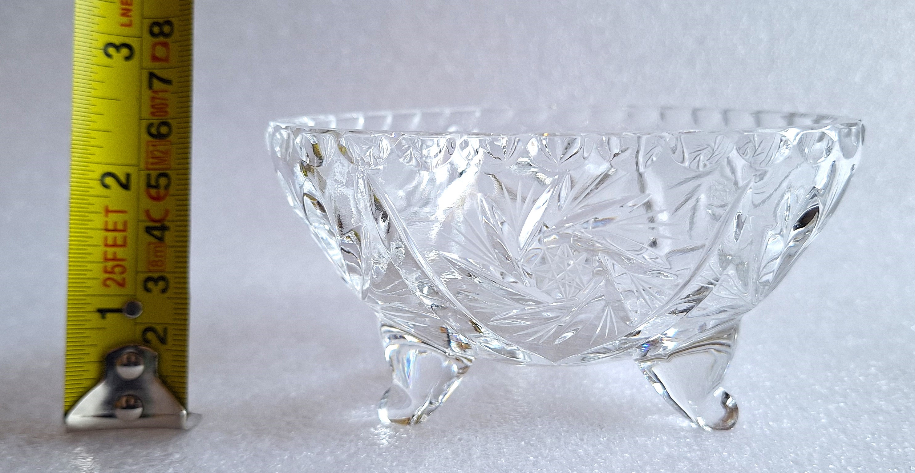 Beautiful Vintage Pinwheel Crystal Candy Trinket Dish Bowl - photo 5