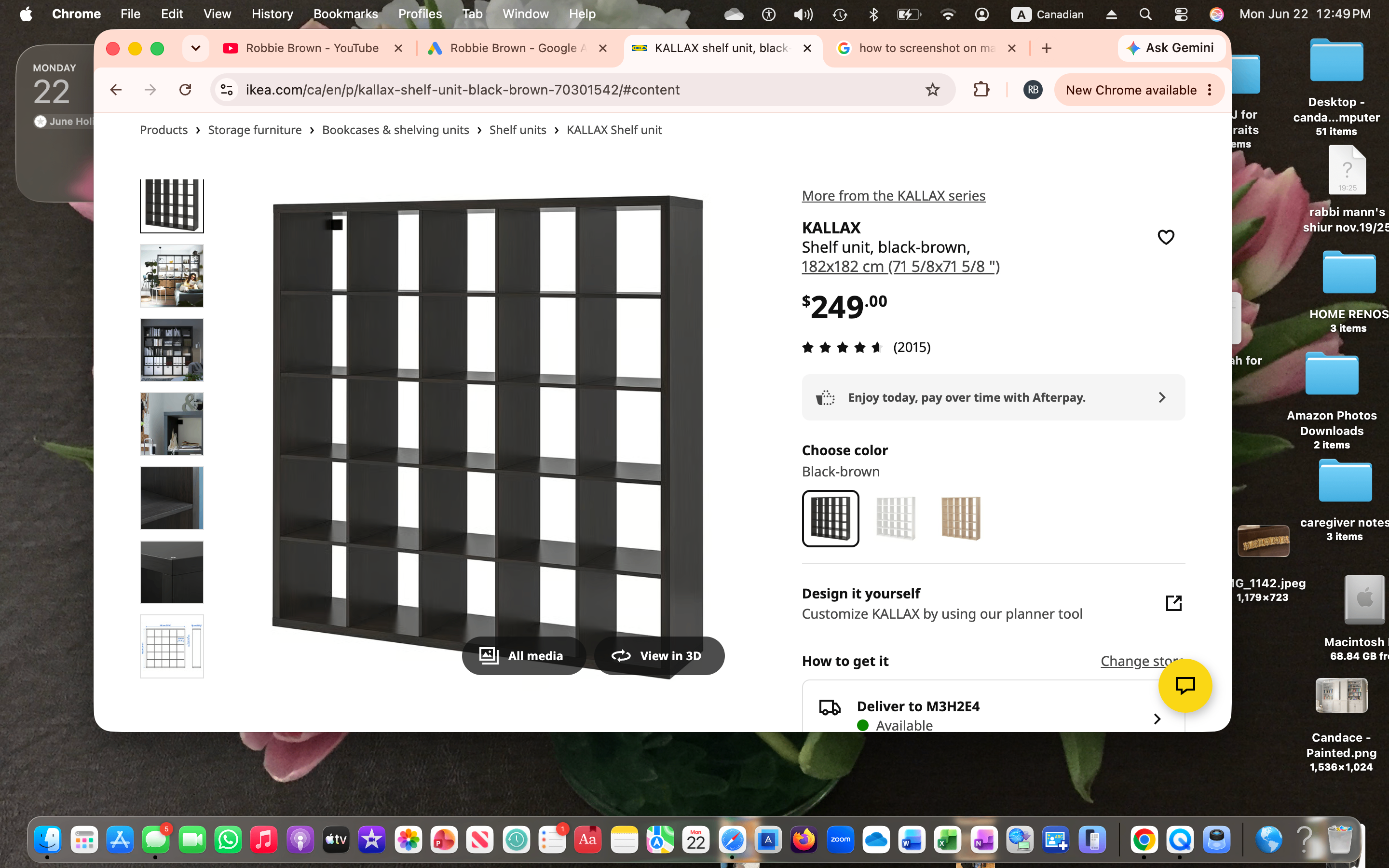 IKEA KALLAX Shelf Unit, Black-Brown