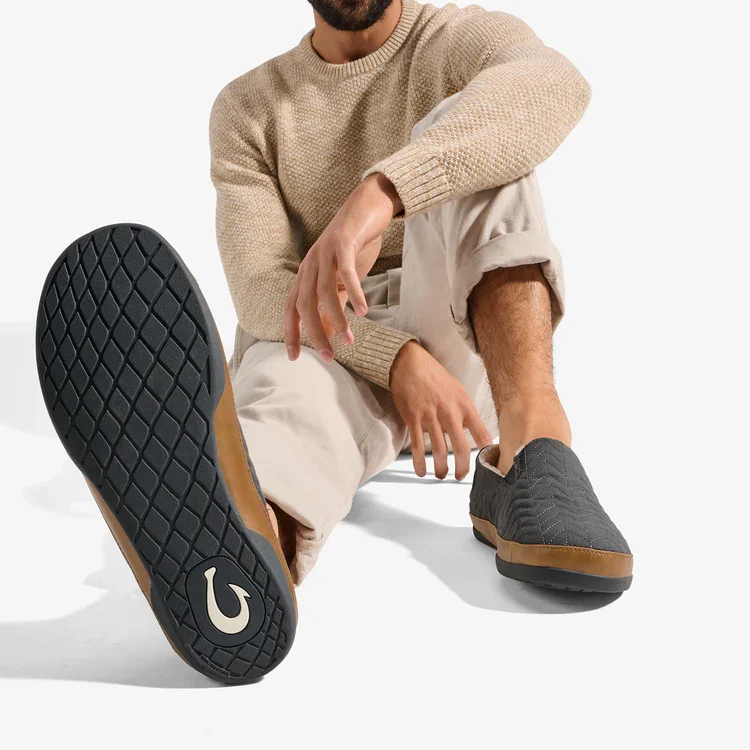 New Olukai HanoHano Waxed Canvas Slippers Dark Shadow Men's 8 - photo 4