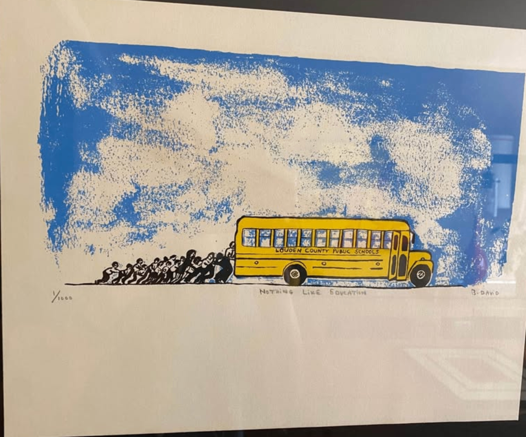 Art Numbered & Signed Lithograph Yellow Schoolbus - photo 2