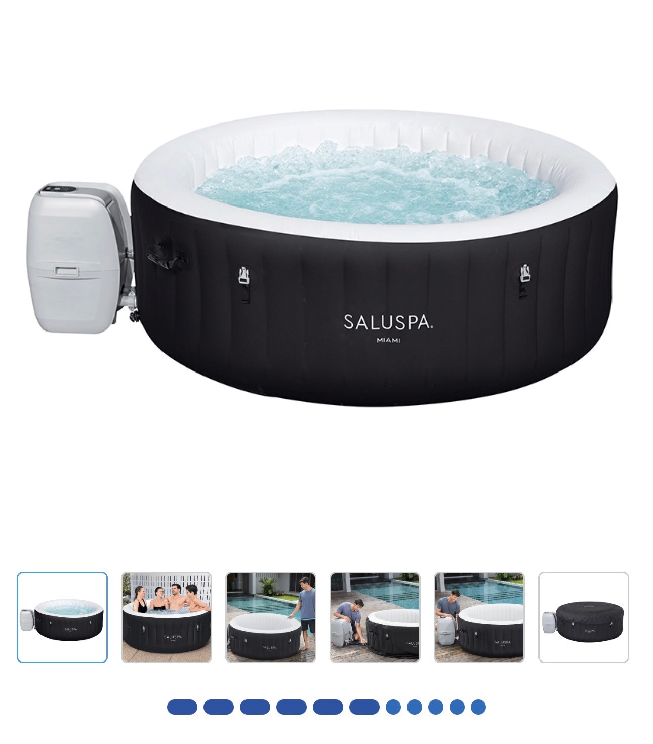 SEALED:Saluspa Miami Airjet  2-4Person Inflatable Spa Tub 71"x26 - photo 2